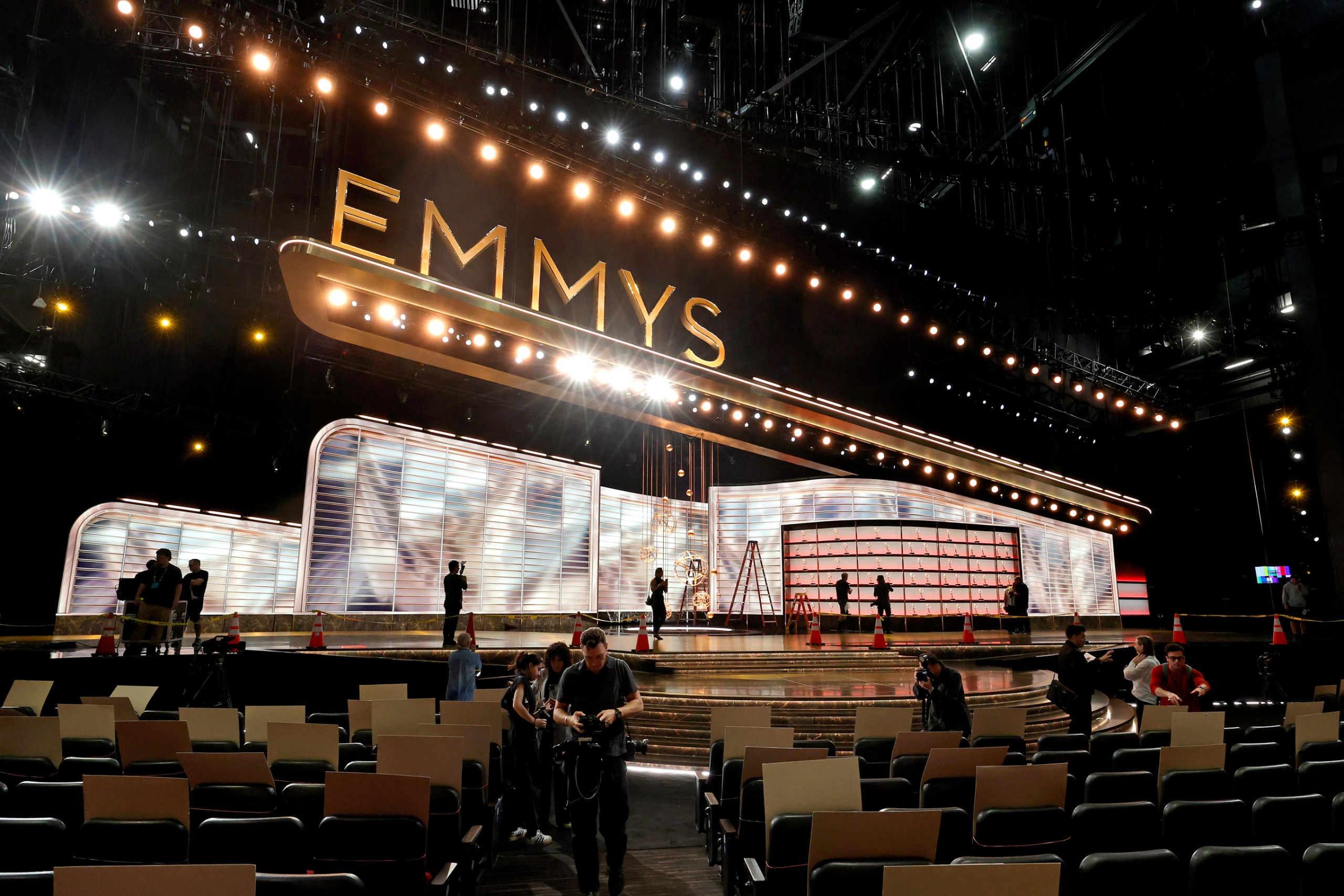 A view of the 77th Primetime Emmys Press Preview is seen at Peacock Theater on September 11, 2025 in Los Angeles, California.