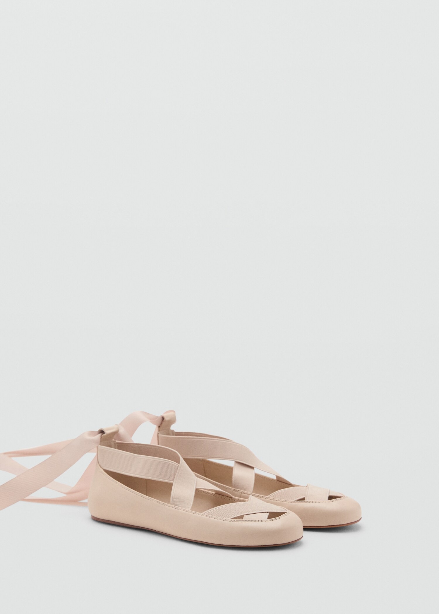 Mango, crisscrossed shoulder strap ballet flats - Woman | American Mango