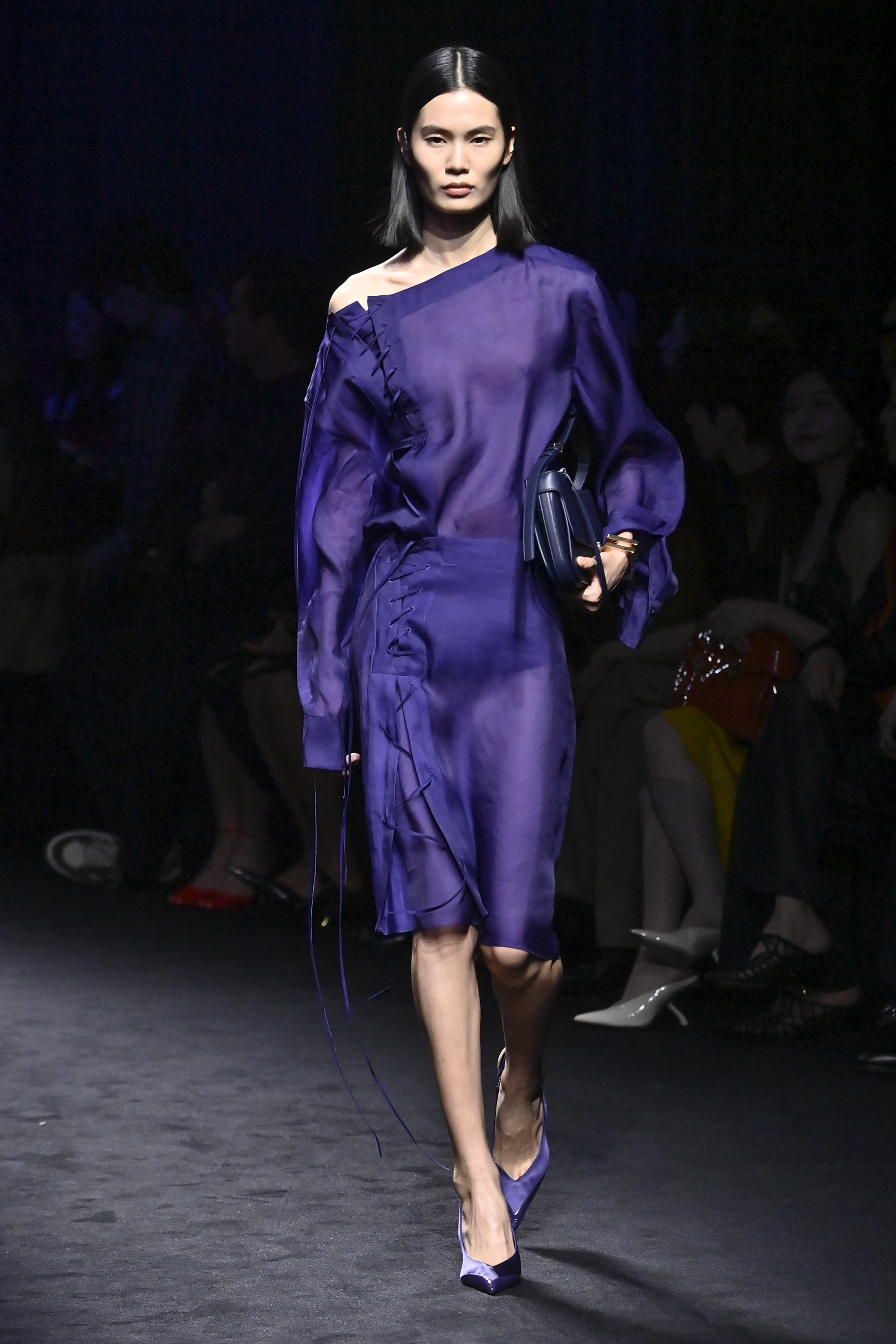 A model walks the runway at the Salvatore Ferragamo Ready to Wear Fall/Winter 2026/2027 fashion show during the Milan Fashion Week on February 28, 2026 in Milan, Italy
