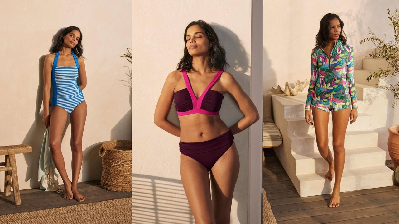 model wearing sustainable swimwear from Boden