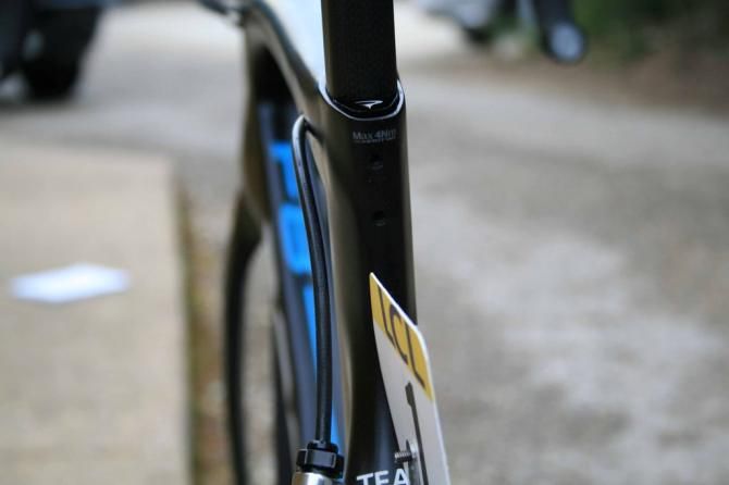 Pinarello have integrated the seat post clamping mechanism into the frame and it looks great