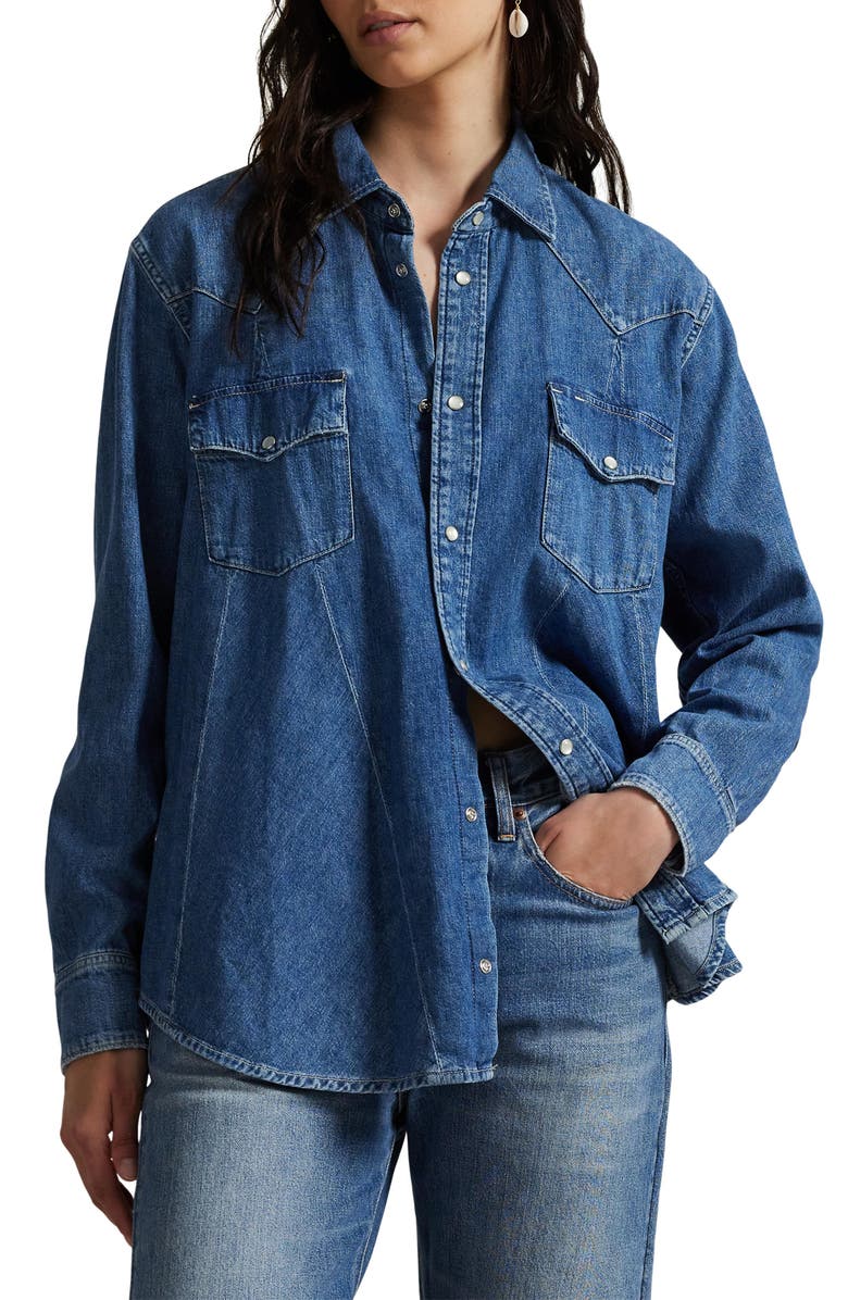Denim Trapeze Western Shirt