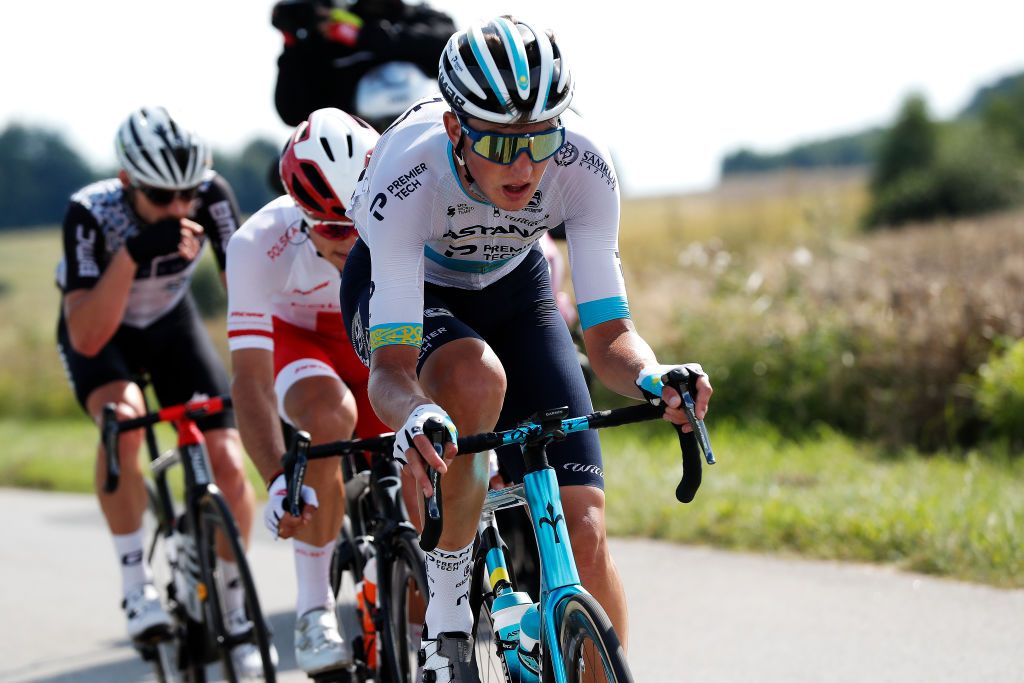 CHELM POLAND AUGUST 09 Yevgeniy Fedorov of Kazakhstan and Team Astana Premier Tech in the Breakaway during the 78th Tour de Pologne 2021 Stage 1 a 216km stage from Lublin to Chem 212m TourdePologne TDP2021 UCIWT on August 09 2021 in Chelm Poland Photo by Bas CzerwinskiGetty Images