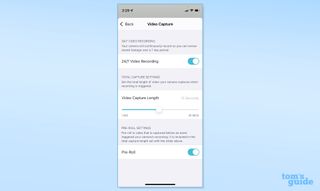Abode Cam 2 app displaying settings