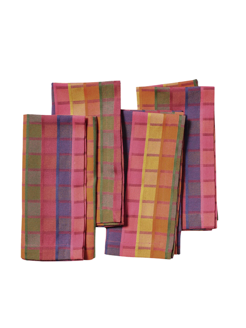 Sur La Table Modern Plaid Napkins, Set of 4