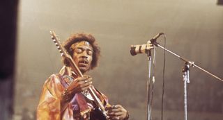 Jimi Hendrix performs with The Jimi Hendrix Experience at the Royal Albert Hall in London on 24th February 1969.