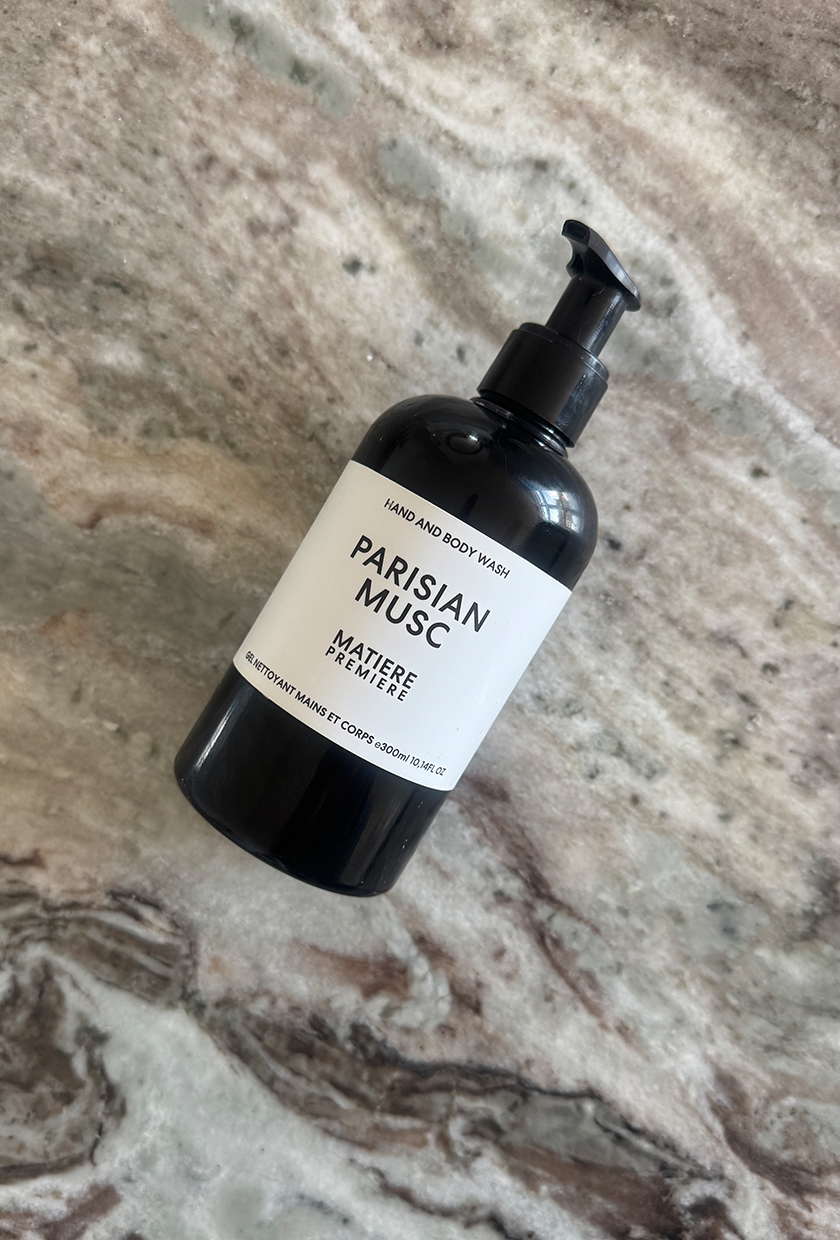 Matiere Premiere Parisian Musc hand soap on marble table
