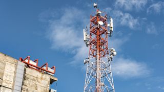 Picture of a 3G, 4G and 5G cellular network communications tower ahead of the UK's 3G switch-off. 