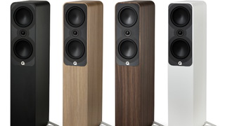 Q Acoustics 5050 in all color finish options, on white background