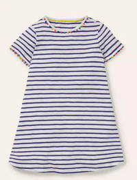 Mini Boden Kids' Charlie Pom Pom Stripe Jersey Dress - John Lewis | £18.75 - £21 (selected sizes reduced)