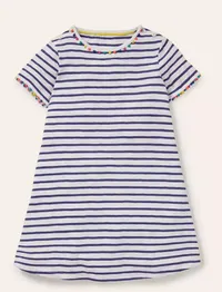 Mini Boden Kids' Charlie Pom Pom Stripe Jersey Dress - John Lewis | £18.75 - £21 (selected sizes reduced)