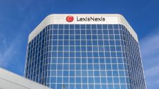 LexisNexis logo and branding pictured on a building front in downtown Toronto, Canada.