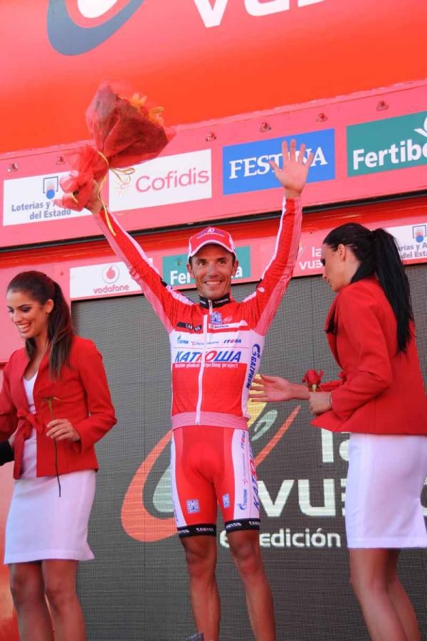 Joaquim Rodriguez (Katusha) won stage 12 of the Vuelta to extend his lead over Alberto Contador (Saxo Bank)