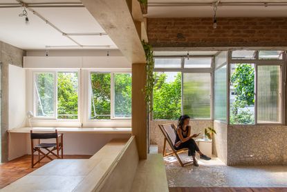 view of the interior towards terrace at Apartamento Paraíso by RUÍNA