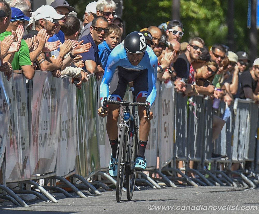 James Piccoli (Team Canada) attacks with just over a couple laps to go.