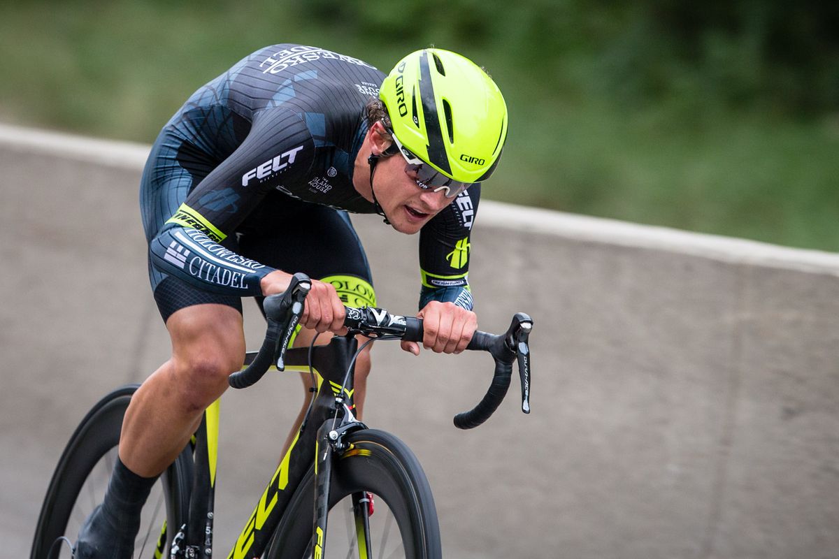 Robin Carpenter (Holowesko) on the way to taking the yellow jersey