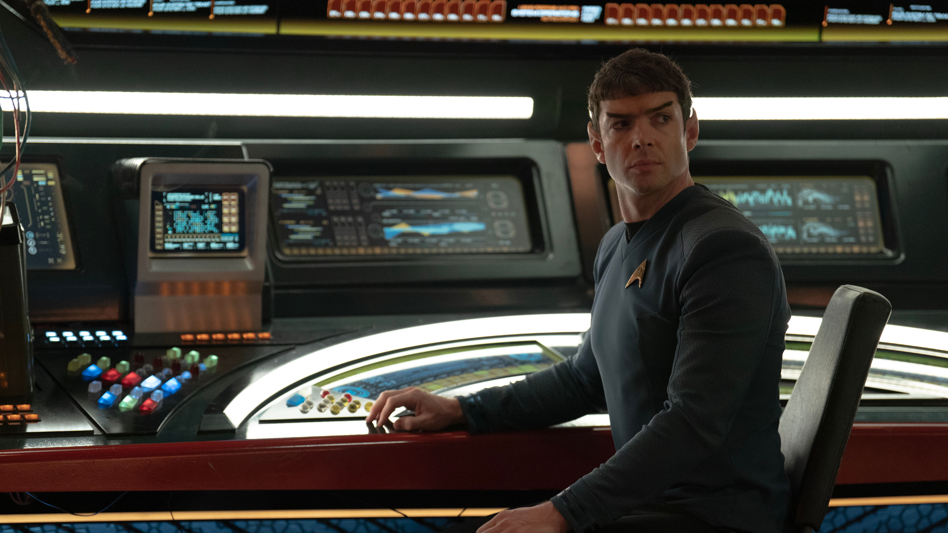Ethan Peck as Spock in season 3 , Episode 1 of Strange New Worlds streaming on Paramount+. Photo Credit: Marni Grossman