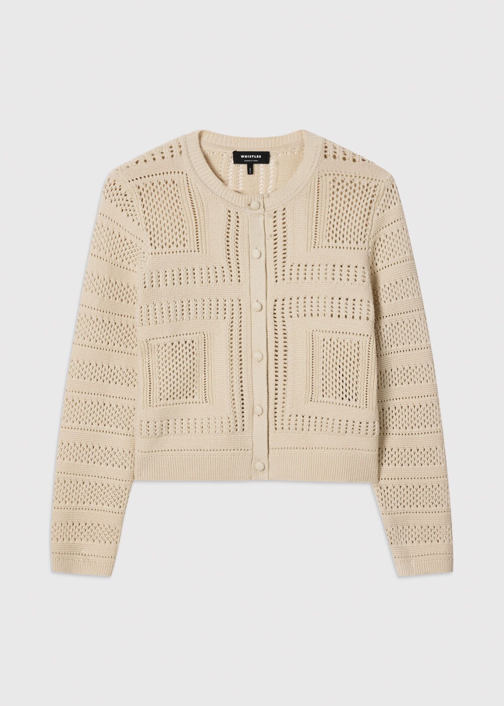 Whistles, Ivory Crochet Detail Cardigan