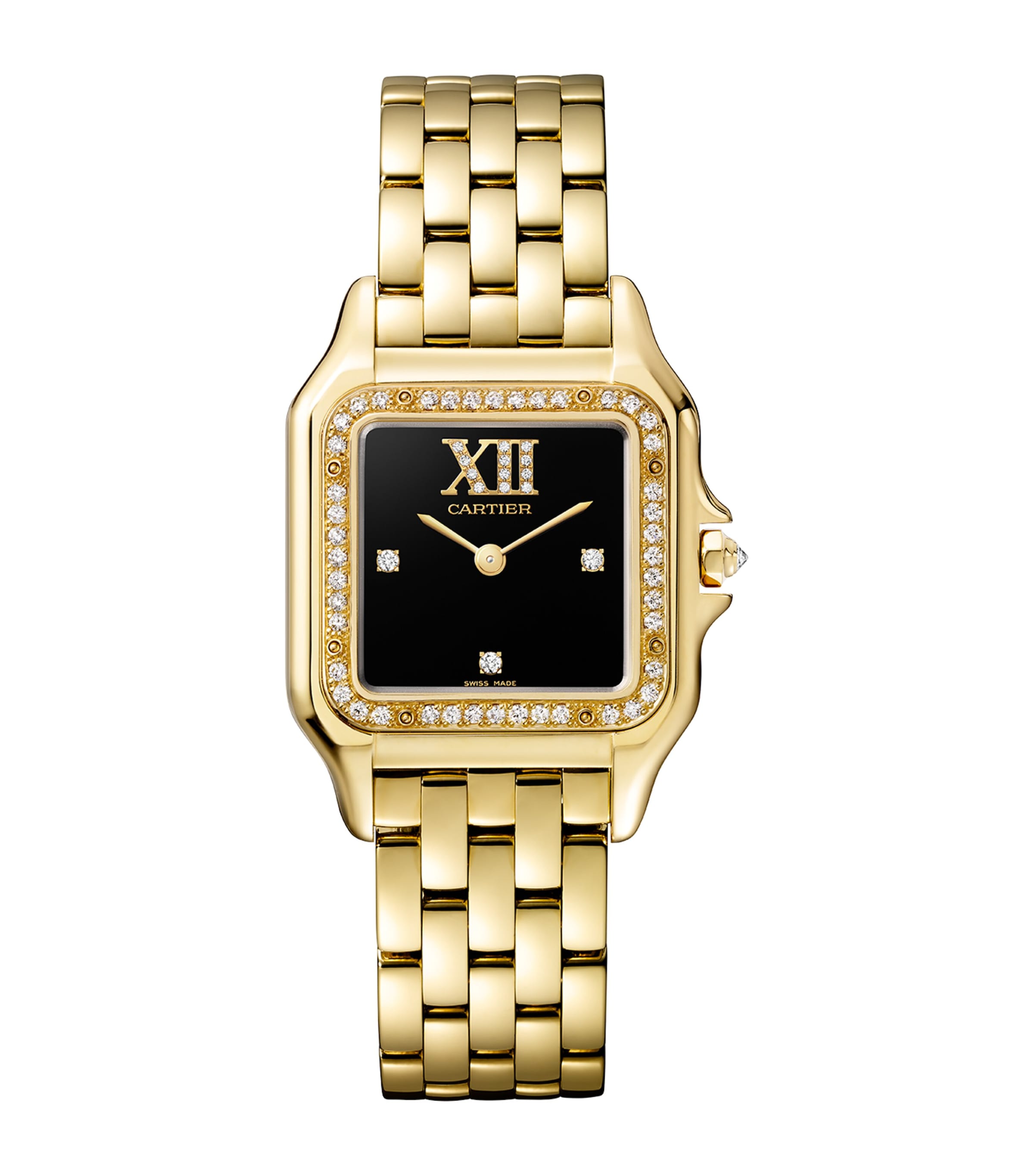 Medium Yellow Gold and Diamond Panthère De Cartier Watch 36.5mm
