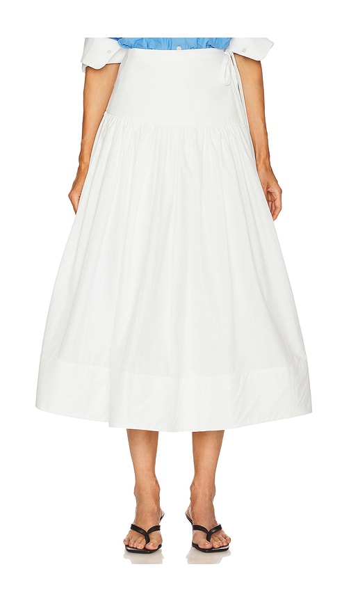 Midi Wrap Skirt in Tech Poplin