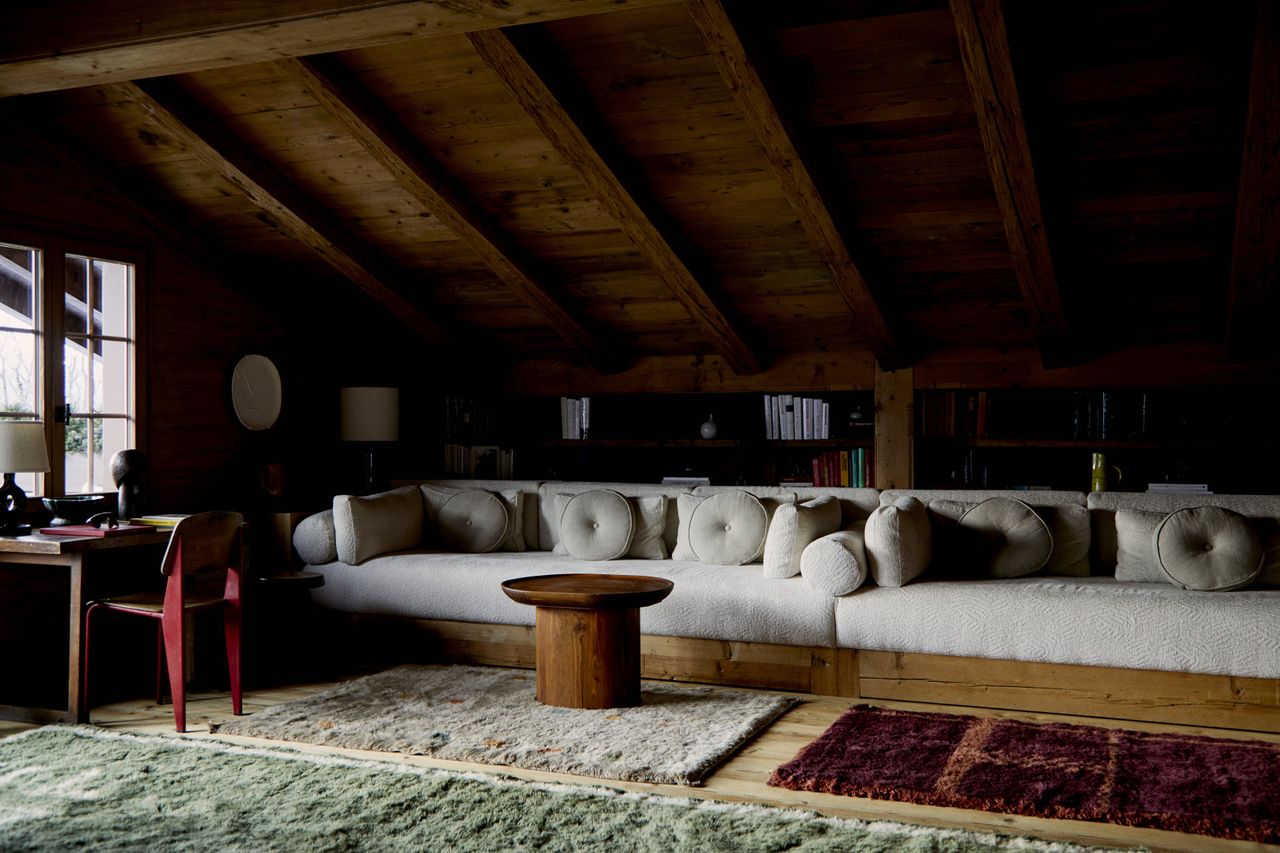 Moroccan rugs in Swiss ski chalet