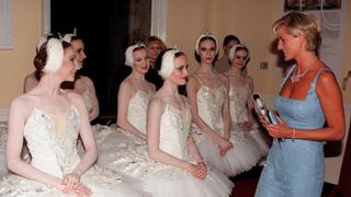 Diana speaking with ballerinas