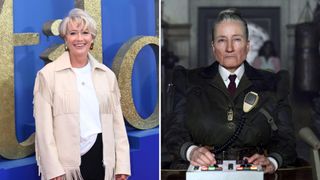 L-Emma Thompson, R-Emma Thompson as Miss Trunchbull