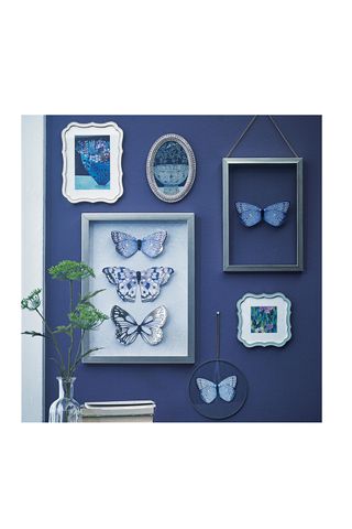 Jardin A4 Butterfly Wall Art, £10. Set Of 3 Butterflies Wall Art, £18. Round Glass Butterfly Plaque, £8