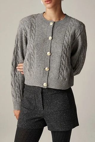 Cable-Knit Cardigan Sweater