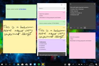 sticky note widget on windows 10