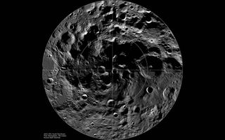 The cratered south pole of the moon can be seen in this image taken by NASA's Lunar Reconnaissance Orbiter.