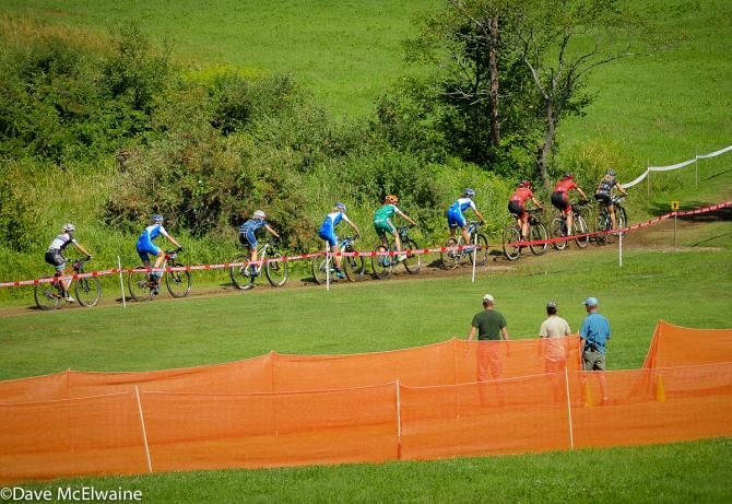 Erin Huck (Tokyo Joes) leading the women onto the back of the course