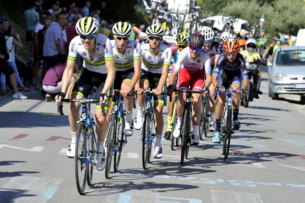 The Australian team working for Jai Hindley at the GP Capodarco