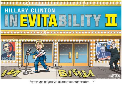 
Political Cartoon U.S. Hillary Bernie 2016