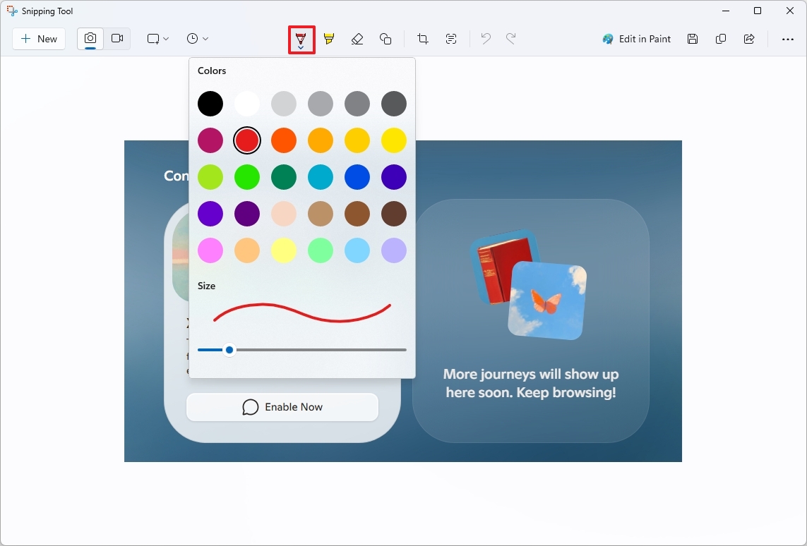 Snipping Tool annotation feature
