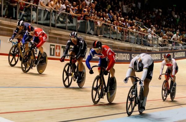 Sir Chris Hoy on his way to winning the keirin