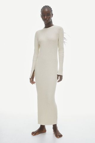 Long Rib-Knit Dress