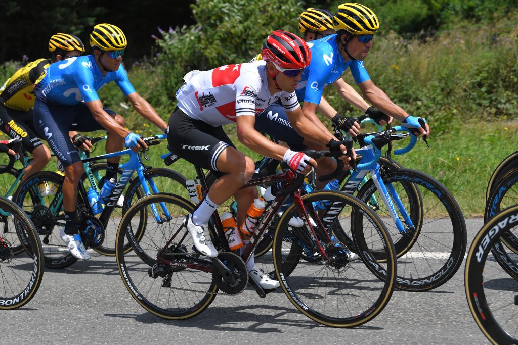 Richie Porte rides in the peloton during stage 12