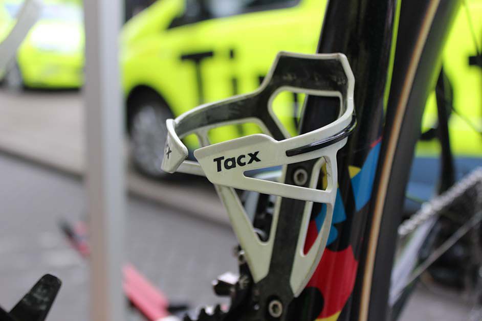 Water bottle cage on World champion Peter Sagan's Specialized S-Works Tarmac