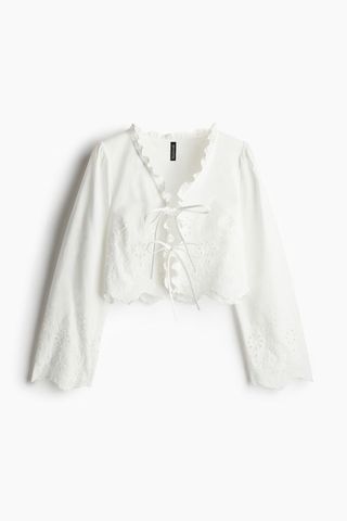 Cotton Blouse With Eyelet Embroidery