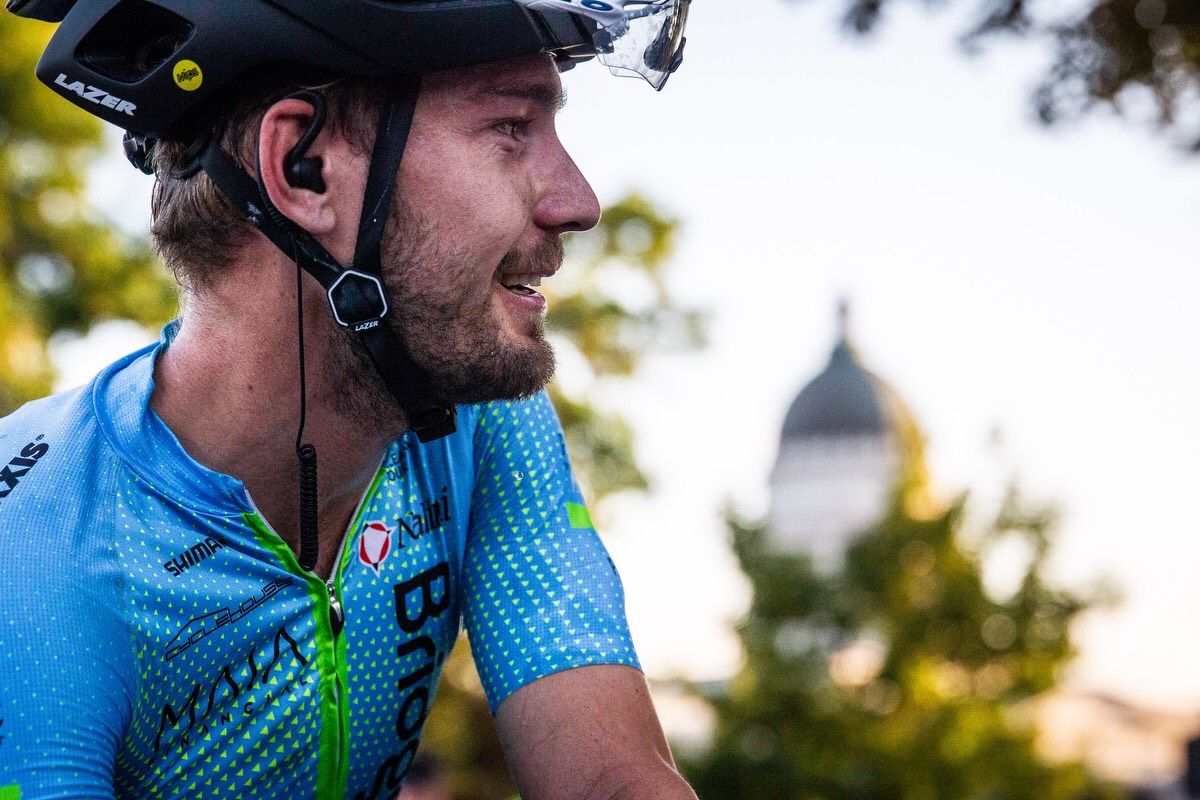 Hayden McCormick (Team Bridgelane) after stage 4 at the Tourof Utah