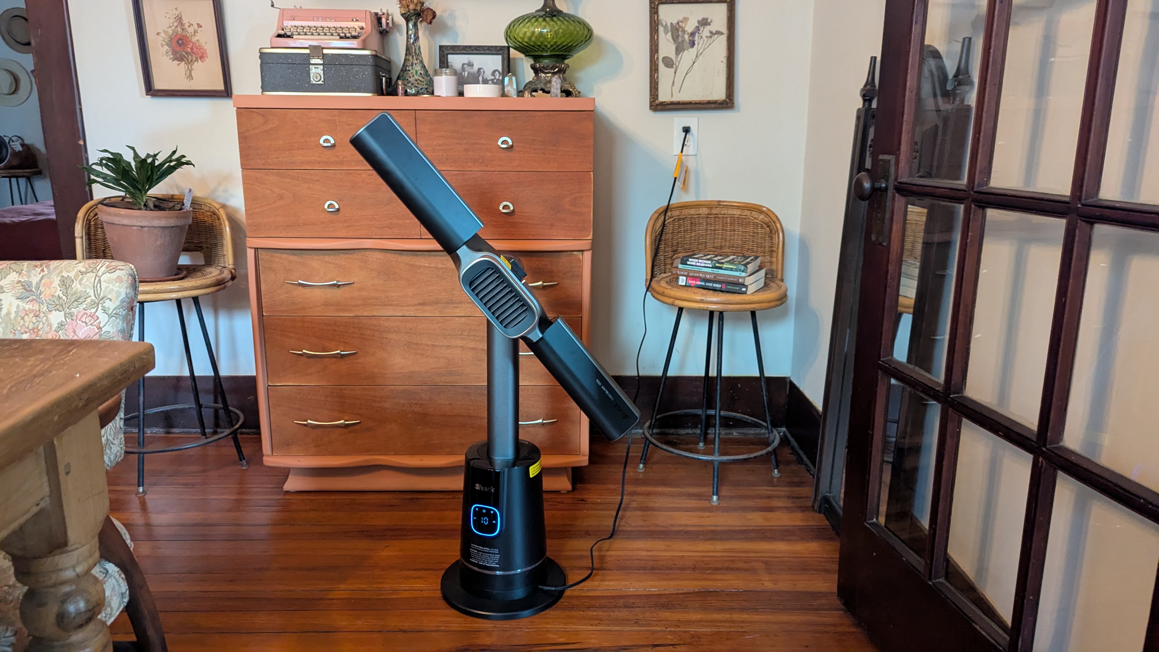 Shark TurboBlade Cool + Heat in reviewer's living room