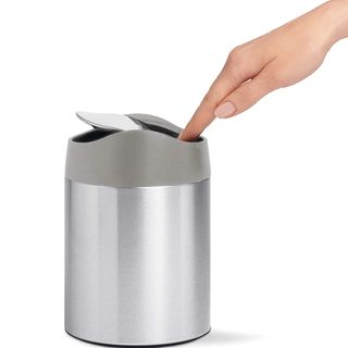 simplehuman, Brushed Stainless Steel 1.5 Liter / 0.4 Gallon Mini Countertop Trash Can