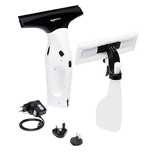 Amazon Basics Window Vacuum Cleaner Set of 2 With Rechargeable Lithium Battery for Windows, Tiles, Mirrors &amp;amp; Shower Screens, Eu/uk/us/jp Plug Included, 12.6 X 27.99 X 33.81 Cm