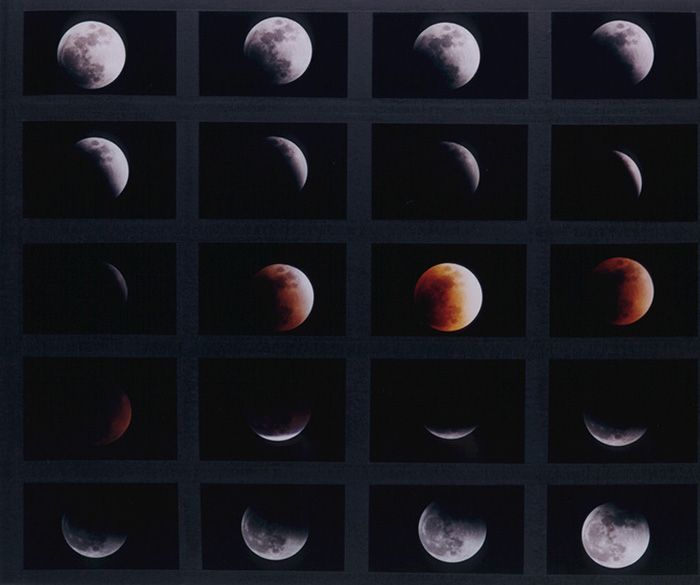 Composite images of Jan 2000 lunar eclipse