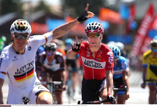 Andre Greipel (Lotto Belisol) wins his first stage of this year's race