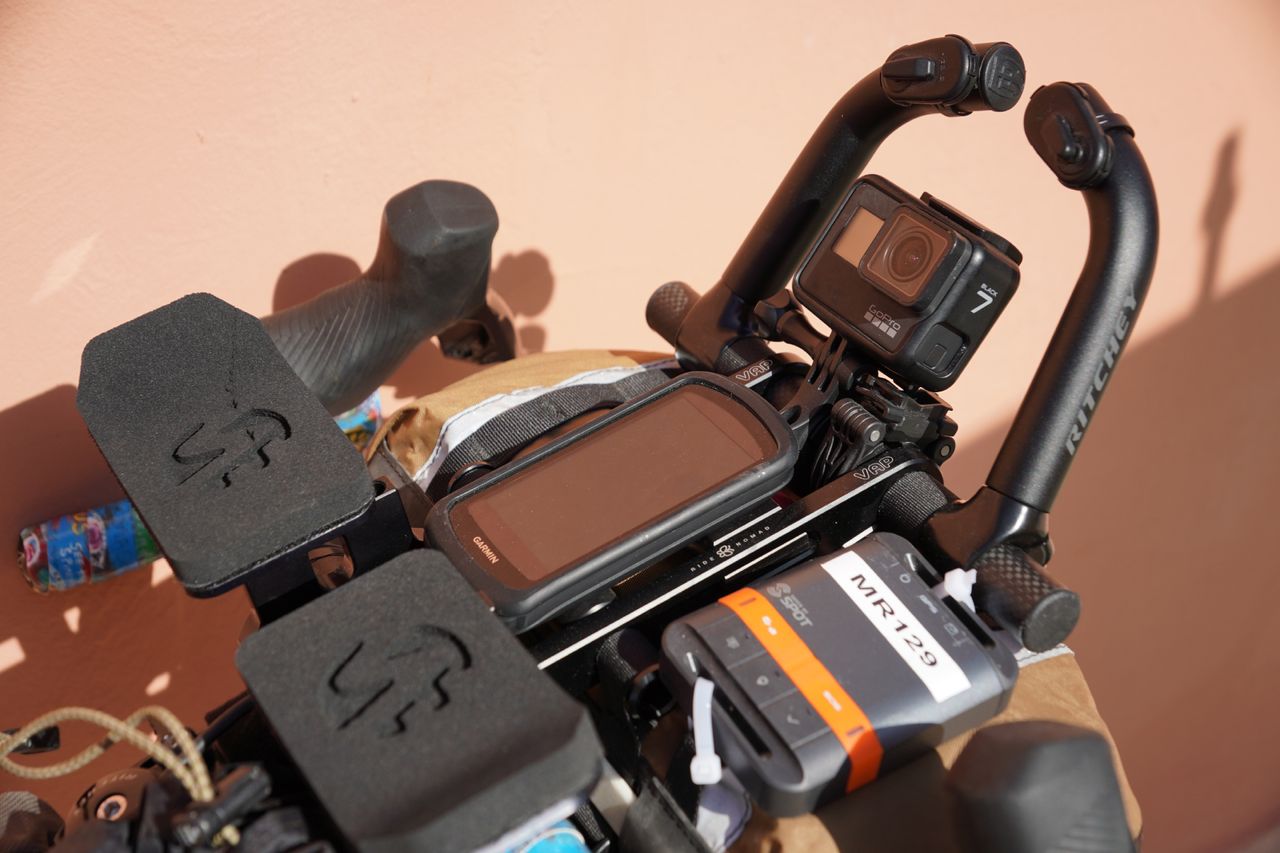 Image shows the tech specs of one of the bikes being ridden at the 2023 Atlas Mountain Race