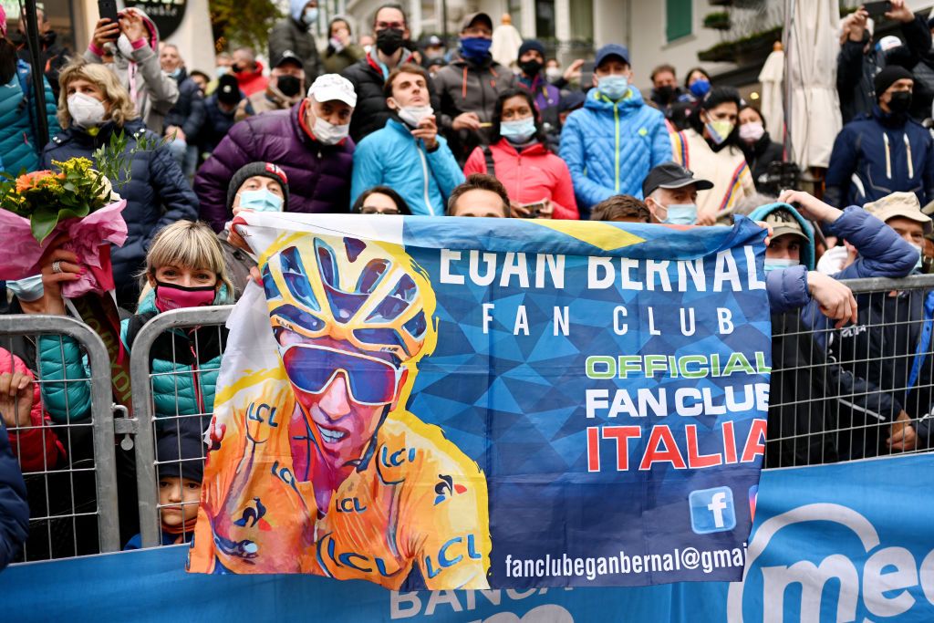 CORTINA DAMPEZZO ITALY MAY 24 at arrival during the 104th Giro dItalia 2021 Stage 16 a 153km stage shortened due to bad weather conditions from Sacile to Cortina dAmpezzo 1210m girodiitalia Giro on May 24 2021 in Cortina dAmpezzo Italy Photo by Stuart FranklinGetty Images