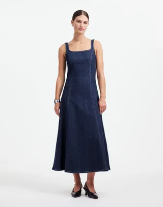 Alexa Chung für Madewell, Denim-Tank-Midikleid in Pellson-Waschung