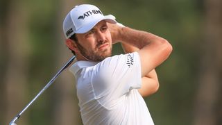Patrick Cantlay takes a ree shot in the US Open